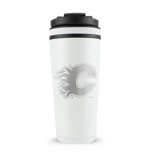 Officially Licensed Calgary Flames 26oz Ice Shaker - White