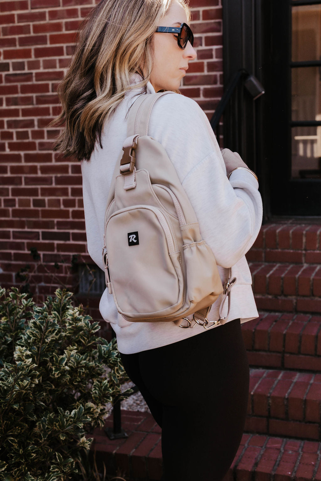 Lorene Sling Backpack | Reveille Khaki Nylon