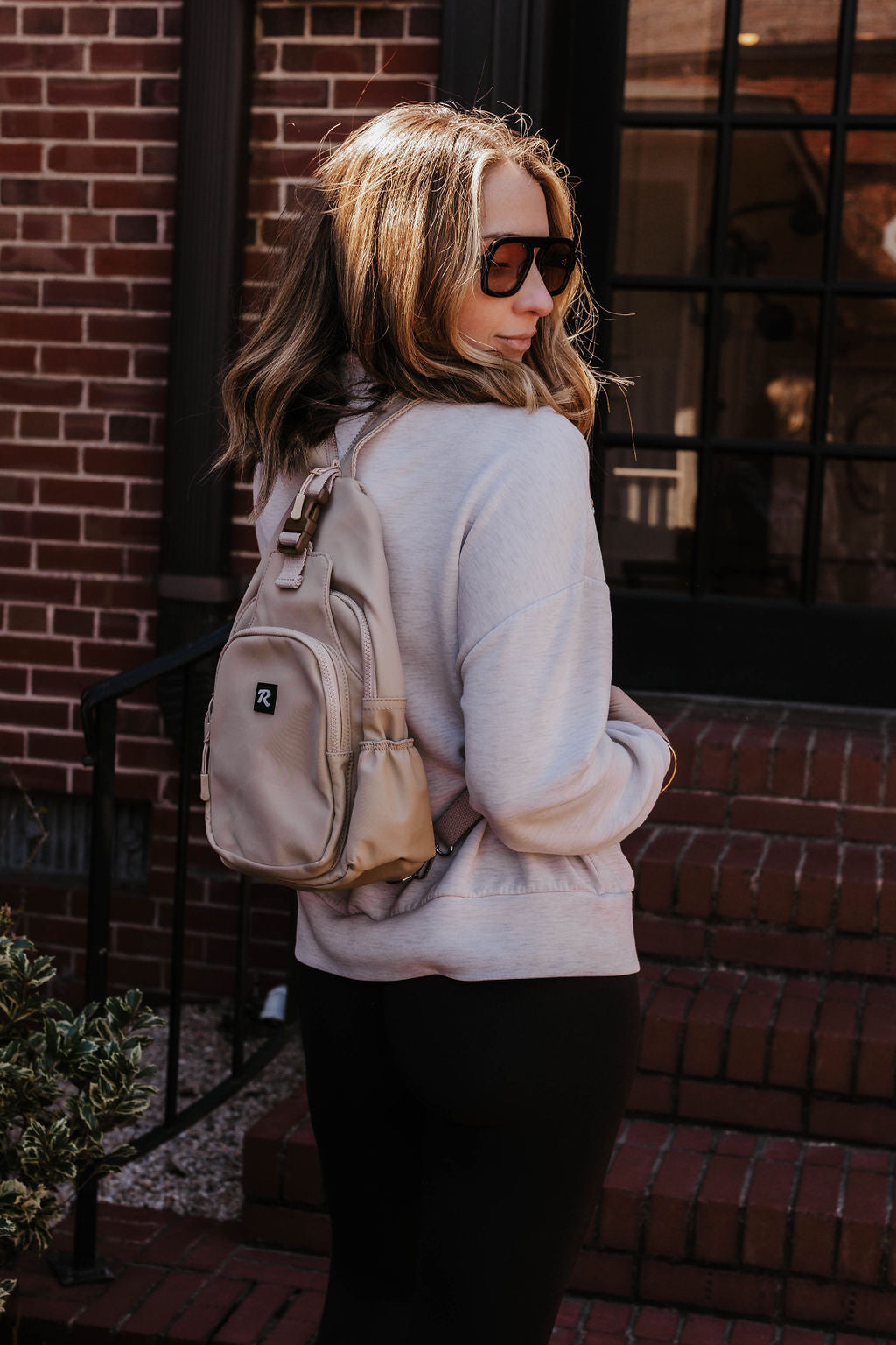 Lorene Sling Backpack | Reveille Khaki Nylon