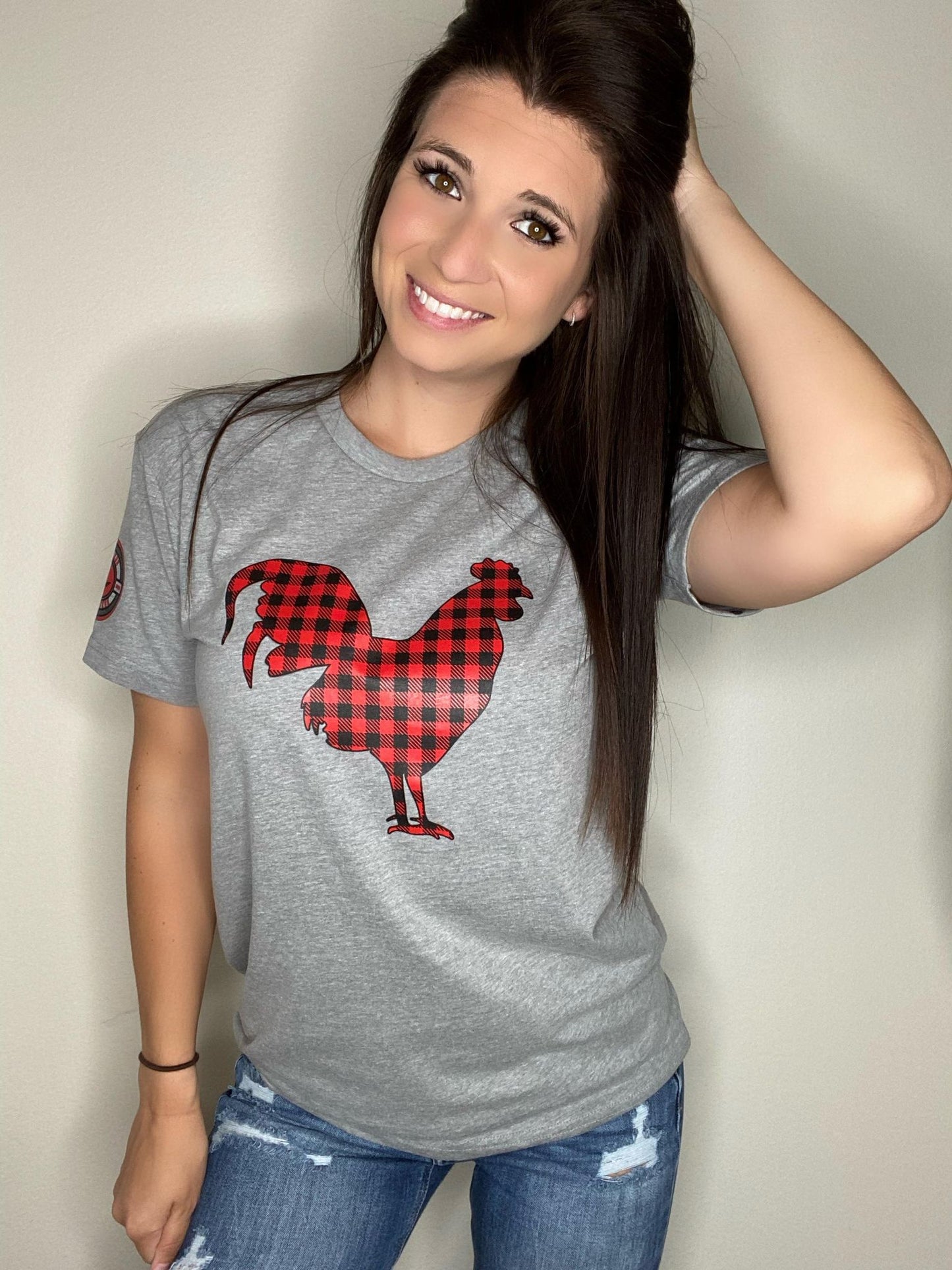 Buff Check Plaid Rooster Tee