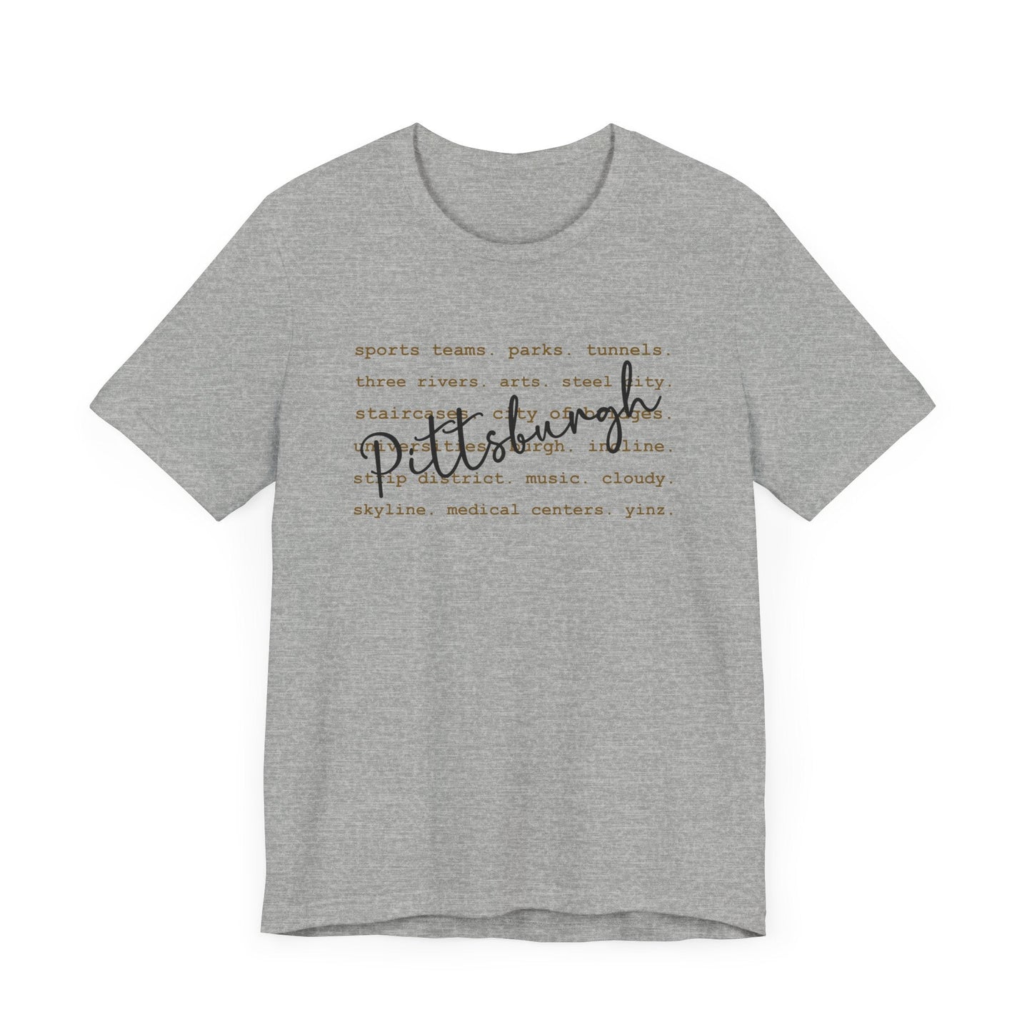 Pittsburgh Typography Word Art Short Sleeve Premium T-Shirt