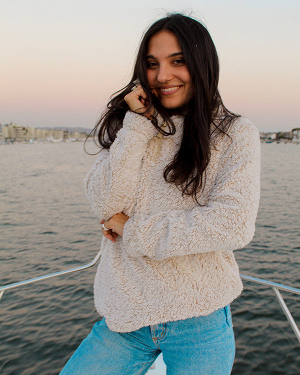 Koloa Sherpa Quarter Zip- Oatmeal Heather