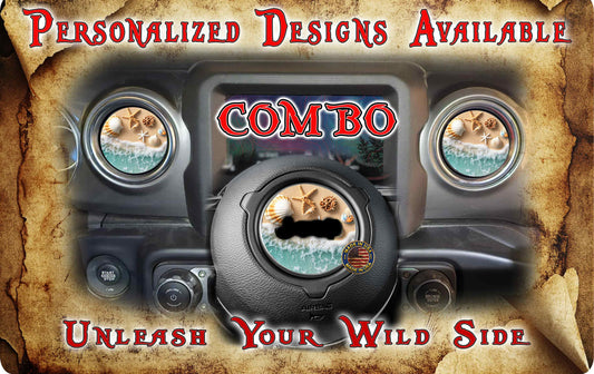 Steering wheel decal Sea shells