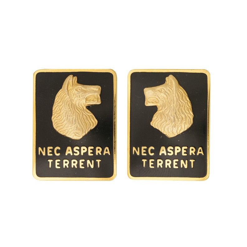27th Infantry Division Unit Crest DUI - 1 Pair - NEC ASPERA TERRENT