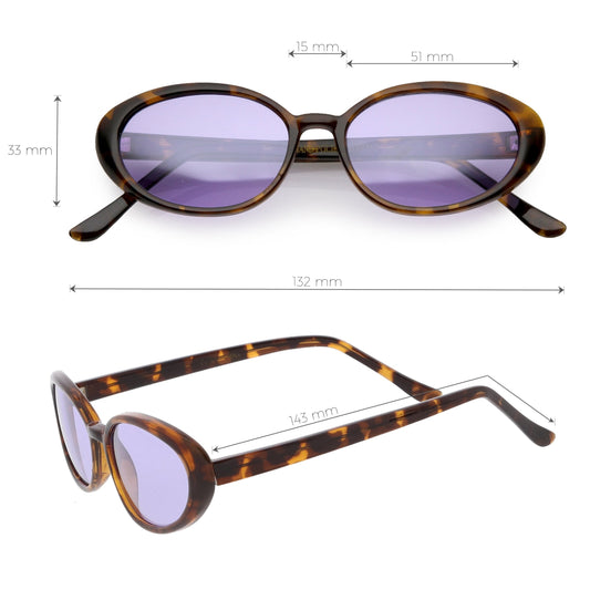 Women's True Vintage Color Tone Lens Oval Sunglasses C697
