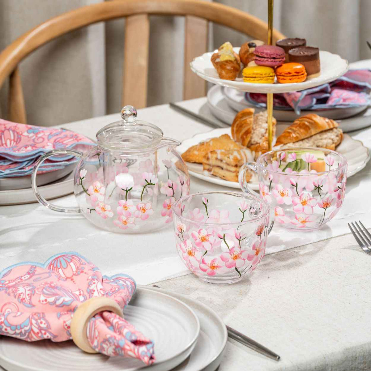 Painted Cherry Blossom Mugs