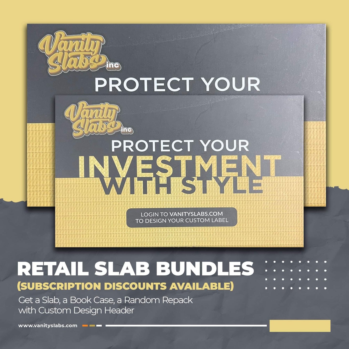 Vanity Slabs Retail Bundle 1 x Slab, Book Case, Pick & One Random Mystery Card Baseball Football Hockey or Basketball