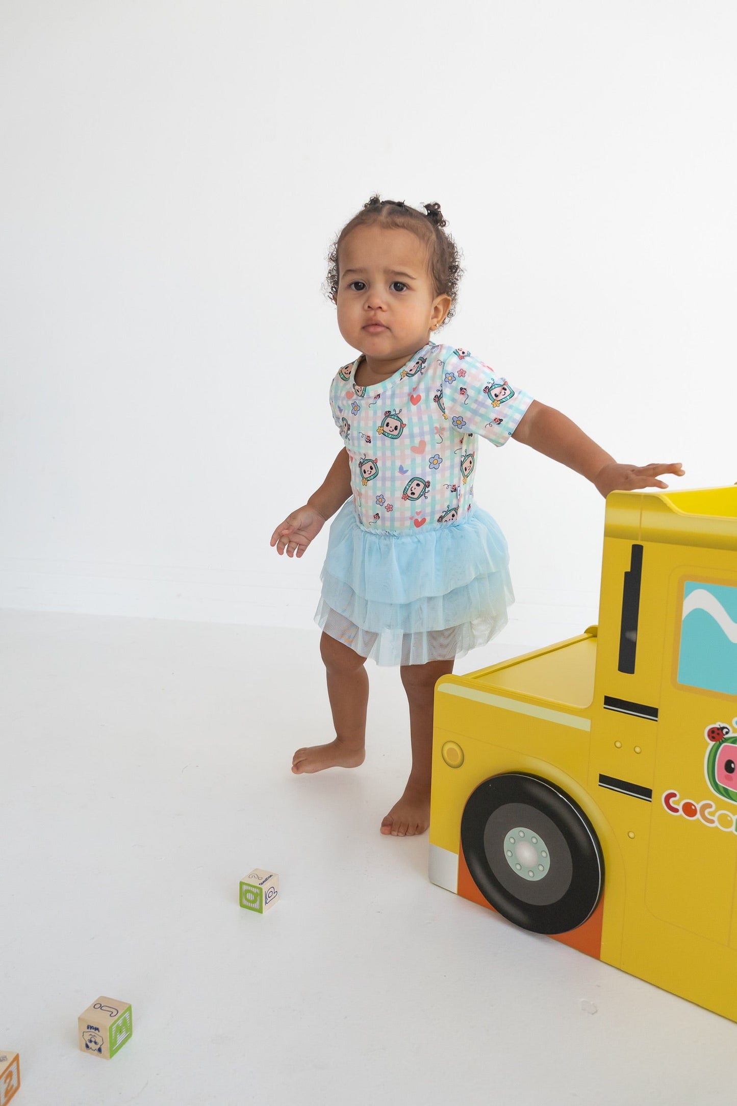 CoComelon x Dream Big Little Co SPRINGTIME MELON DREAM TUTU SHORT SLEEVE BODYSUIT DRESS