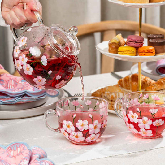 Painted Cherry Blossom Mugs