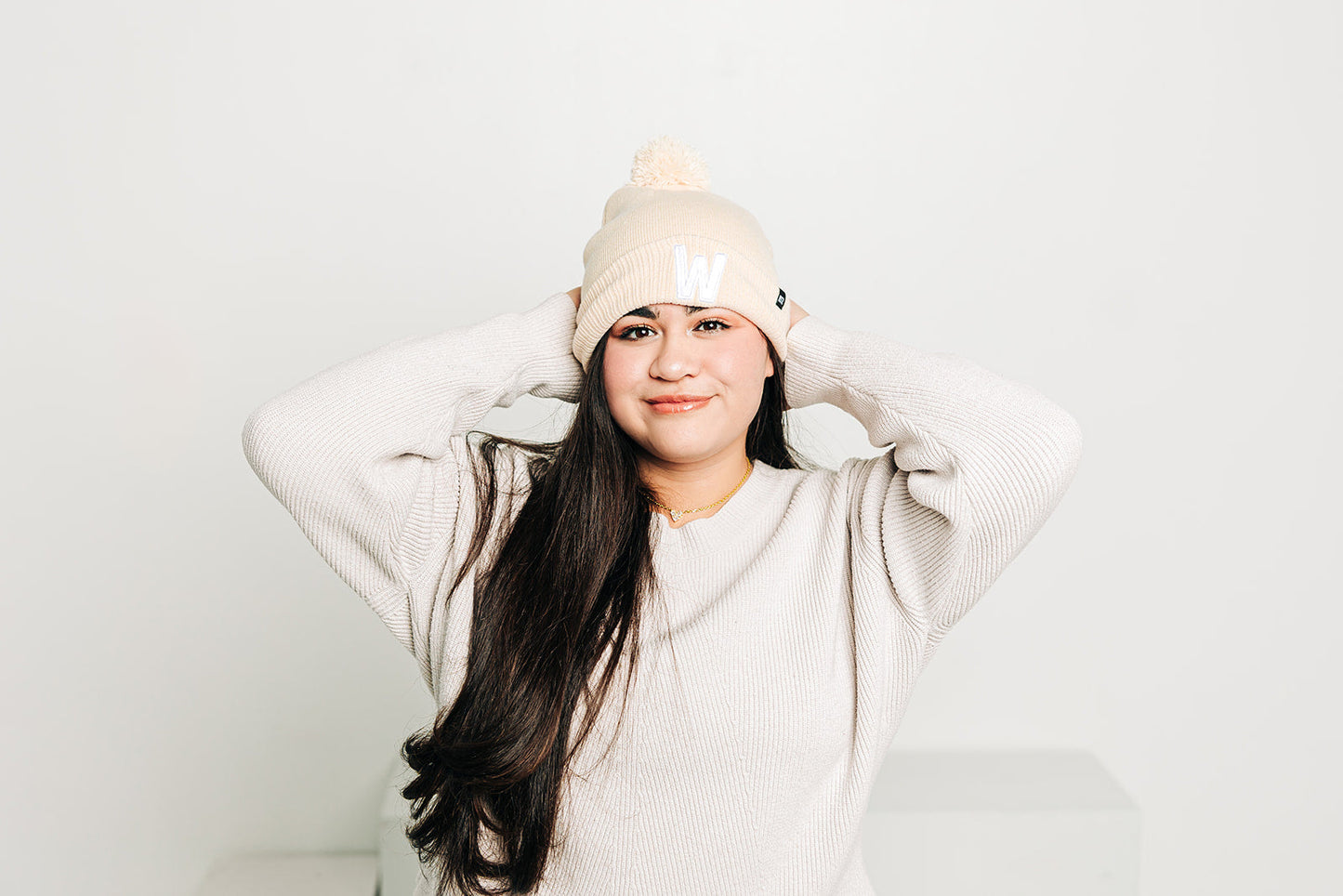 Letter Pom Pom Hat