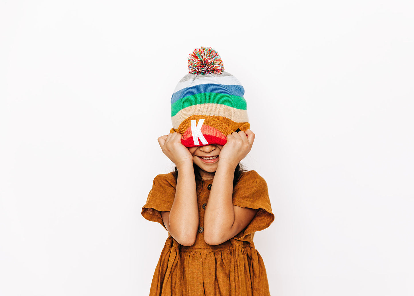 Letter Pom Pom Hat