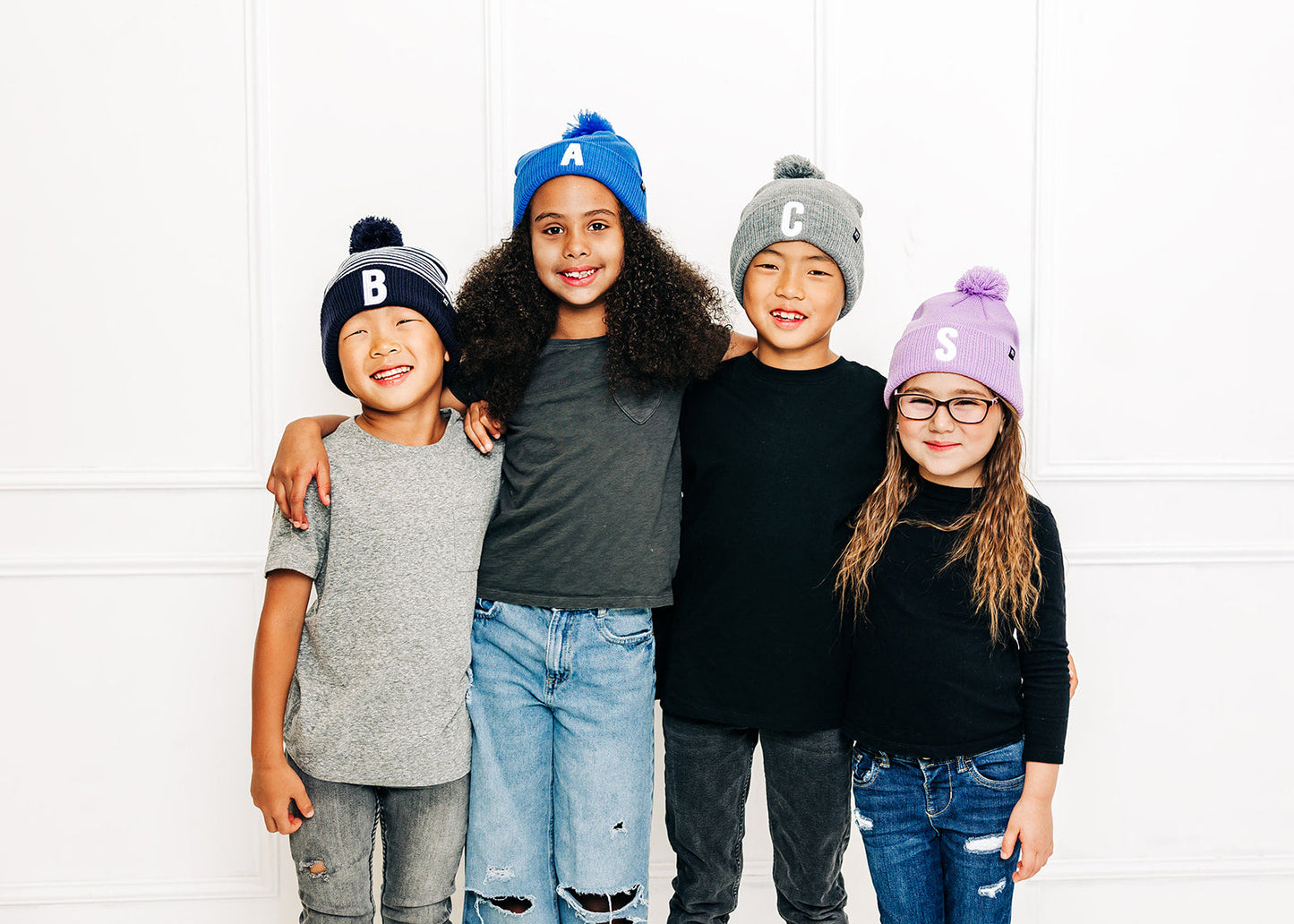 Letter Pom Pom Hat