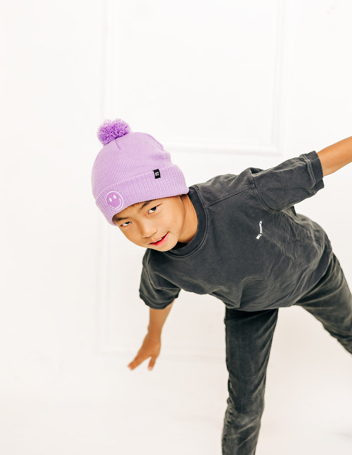 Smiley Pom Pom Hat