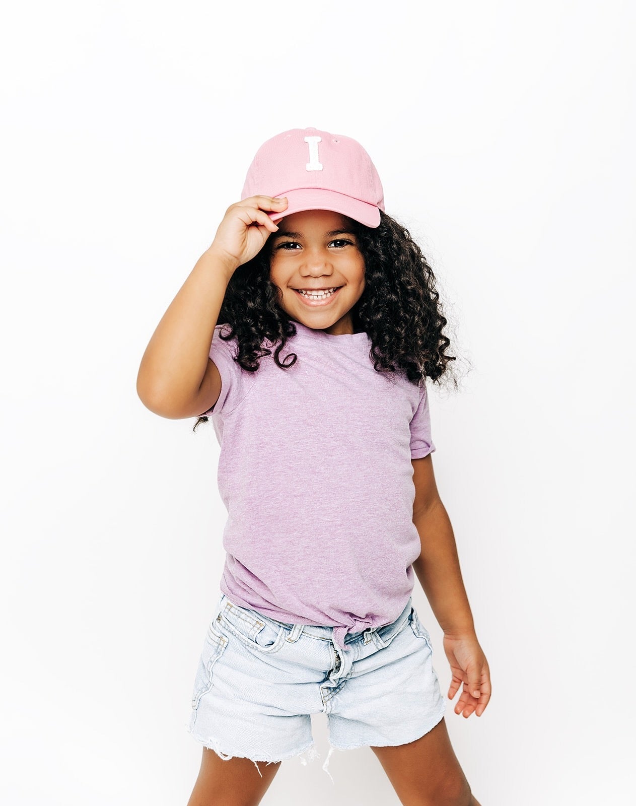 Dusty Rose Letter Baseball Hat