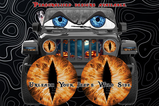 Orange round cat eyes decals