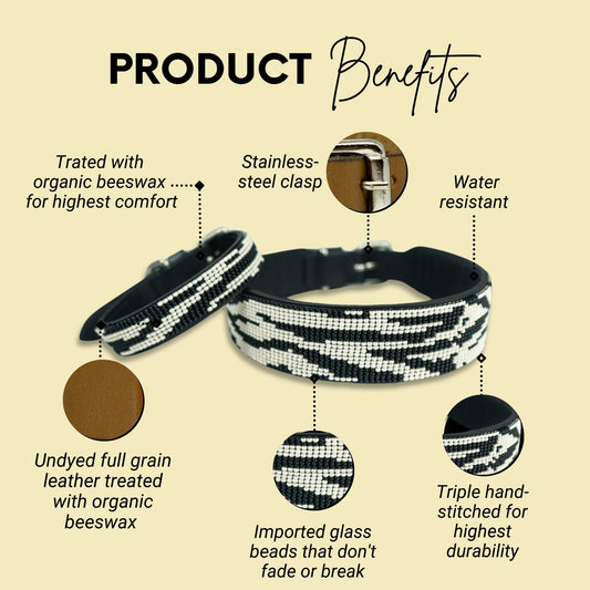 Zebra Sambboho dog collar (animal print collection)