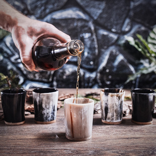 Viking Shot Cups – Genuine Ox Horn 5-Pack