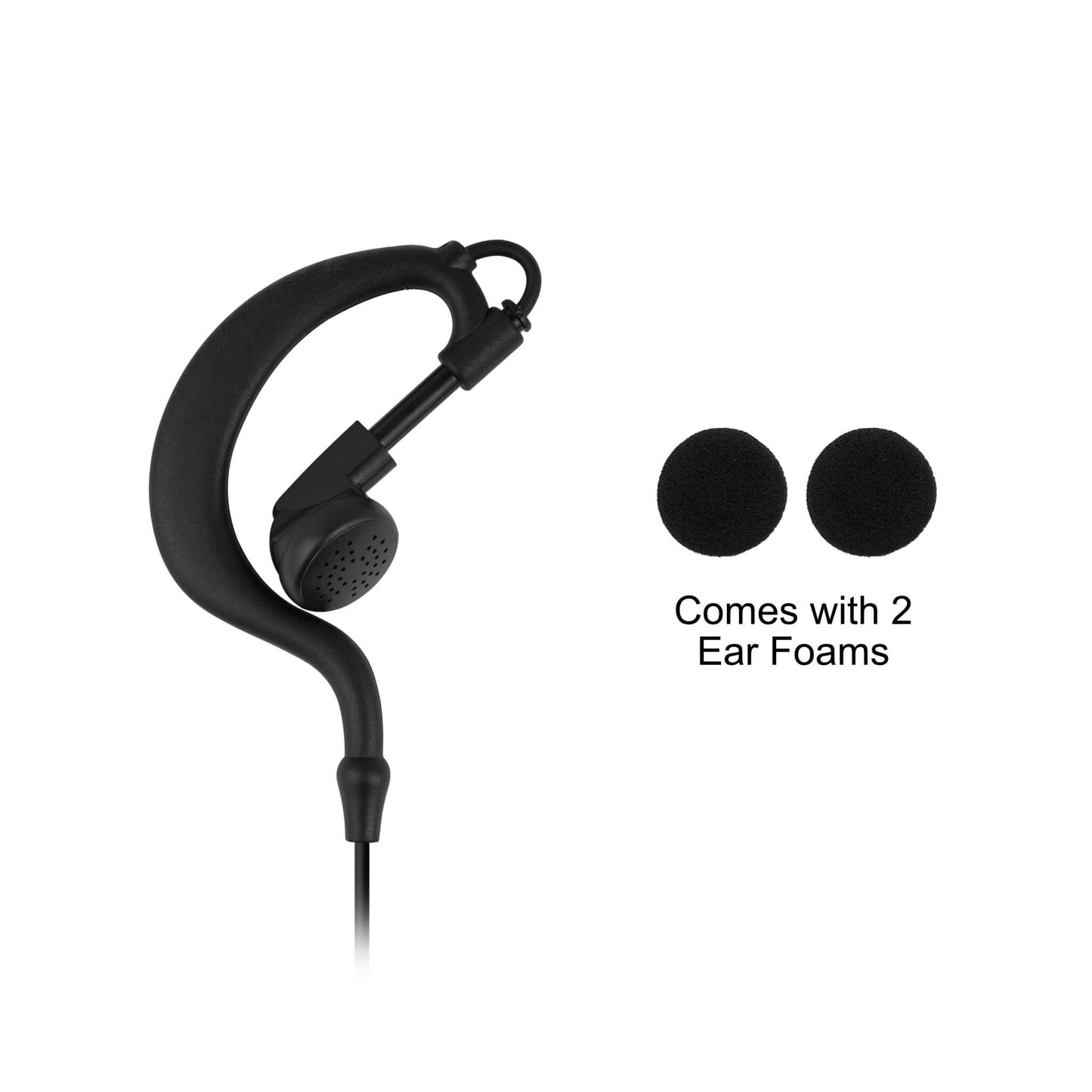 Mic & Ear Hook Earpiece Radio Kit - Quick Disconnect (Hirose) Harris(L3Harris) HDP150, HDP100 Momentum & More
