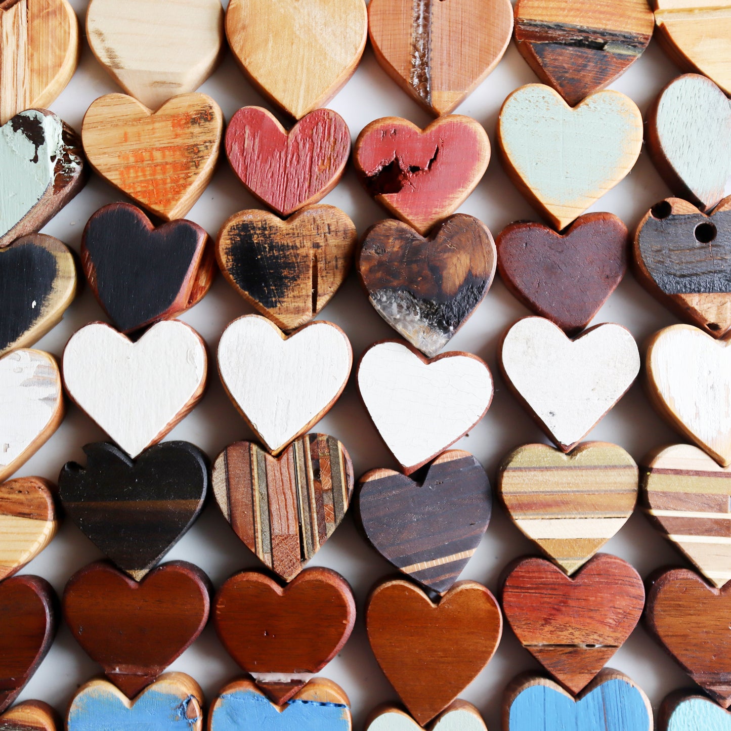 Imperfect Wooden Hearts