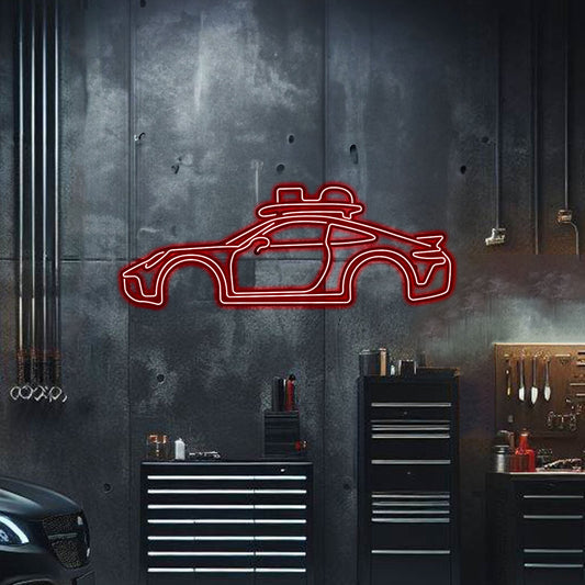 911 Dakar Metal Neon Car Wall Art - MTN0043