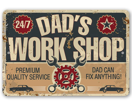 Dad's Work Shop - Metal Sign