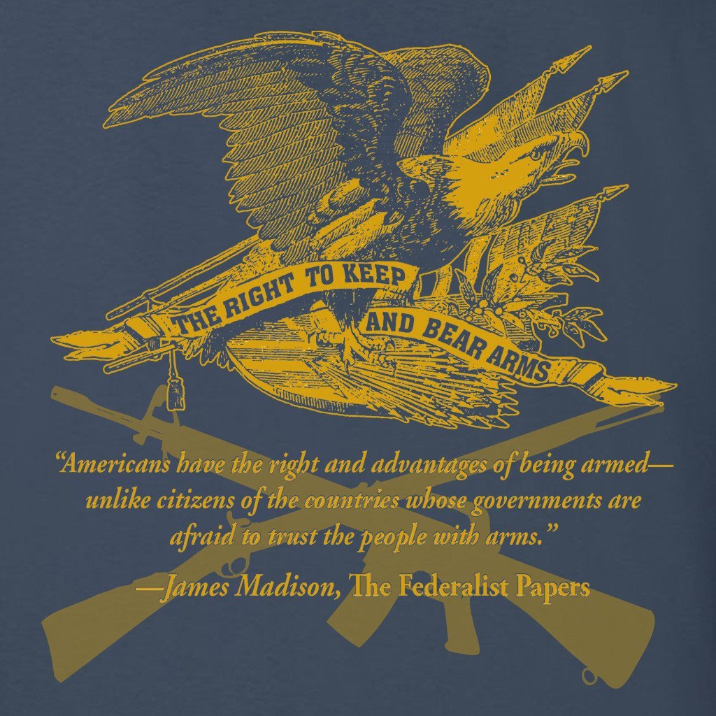 Right to Bear Arms Blue and Gold T-Shirt