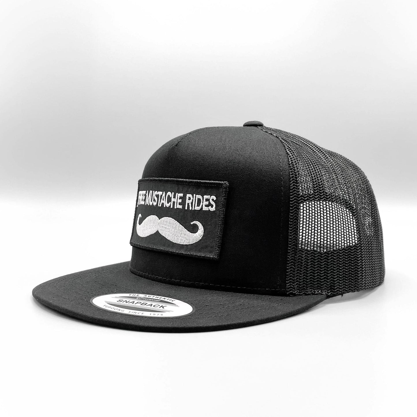 Free Mustache Rides Funny, Retro Trucker Hat