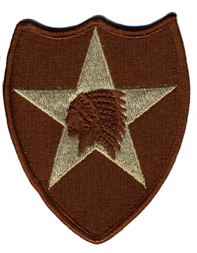 2nd Infantry Division Patch Desert U.S. Army Desert 3 Color and 6 Color Chocolate Chip Uniforms - Closeout Great for Shadow Box