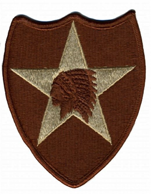 2nd Infantry Division Patch Desert U.S. Army Desert 3 Color and 6 Color Chocolate Chip Uniforms - Closeout Great for Shadow Box