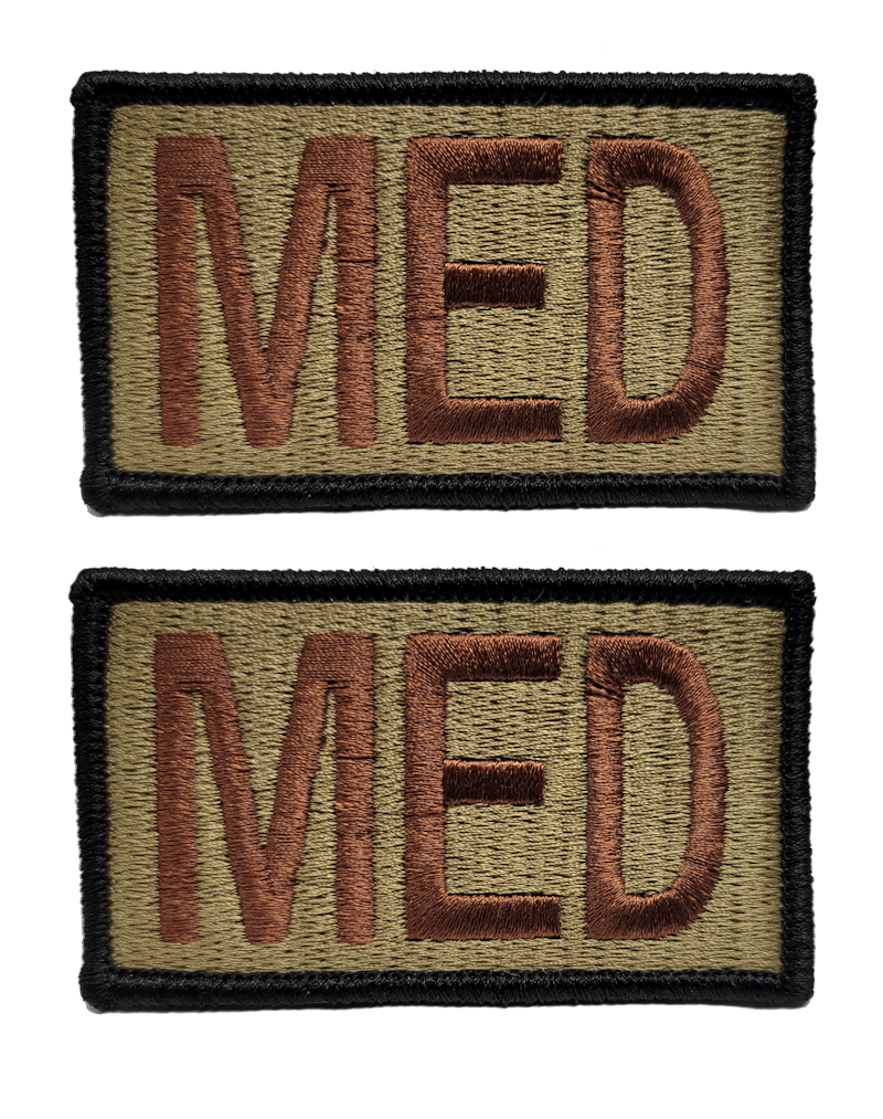 2 Pack of Air Force MED OCP Patch Spice Brown - Medical - Duty Identifier Tab