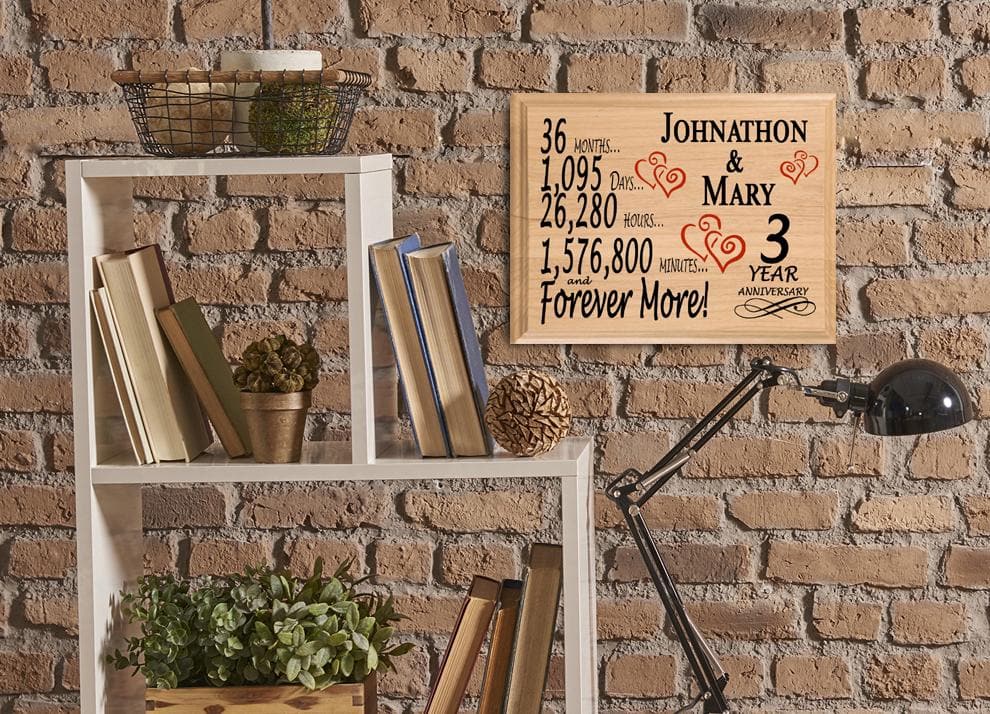 Personalized 3rd Anniversary Gift – Custom Wood Keepsake for Husband, Wife, or Couple