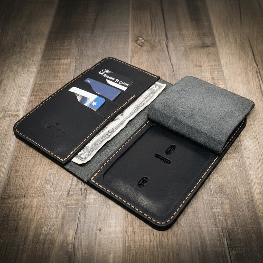 Badge Long Wallet - Black