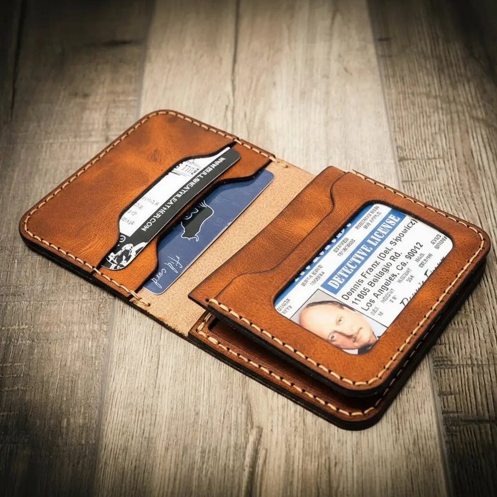 Minimalist Badge Wallet - Chestnut Brown