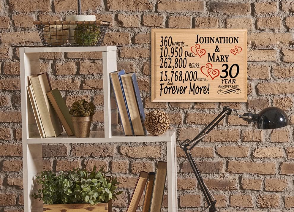 Personalized 30th Anniversary Gift – 30 Year Custom Wedding Anniversary Present for Husband, Wife, or Couple