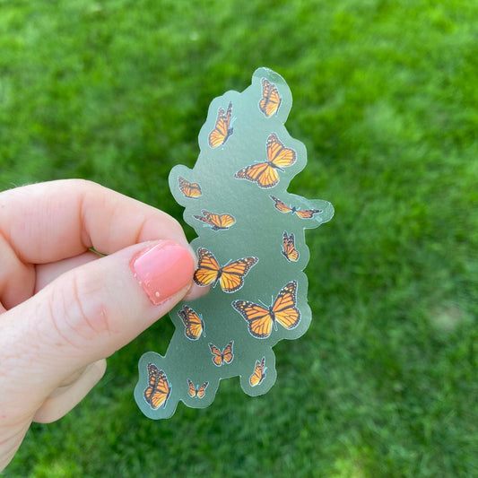 Transparent Monarch Butterflies Sticker