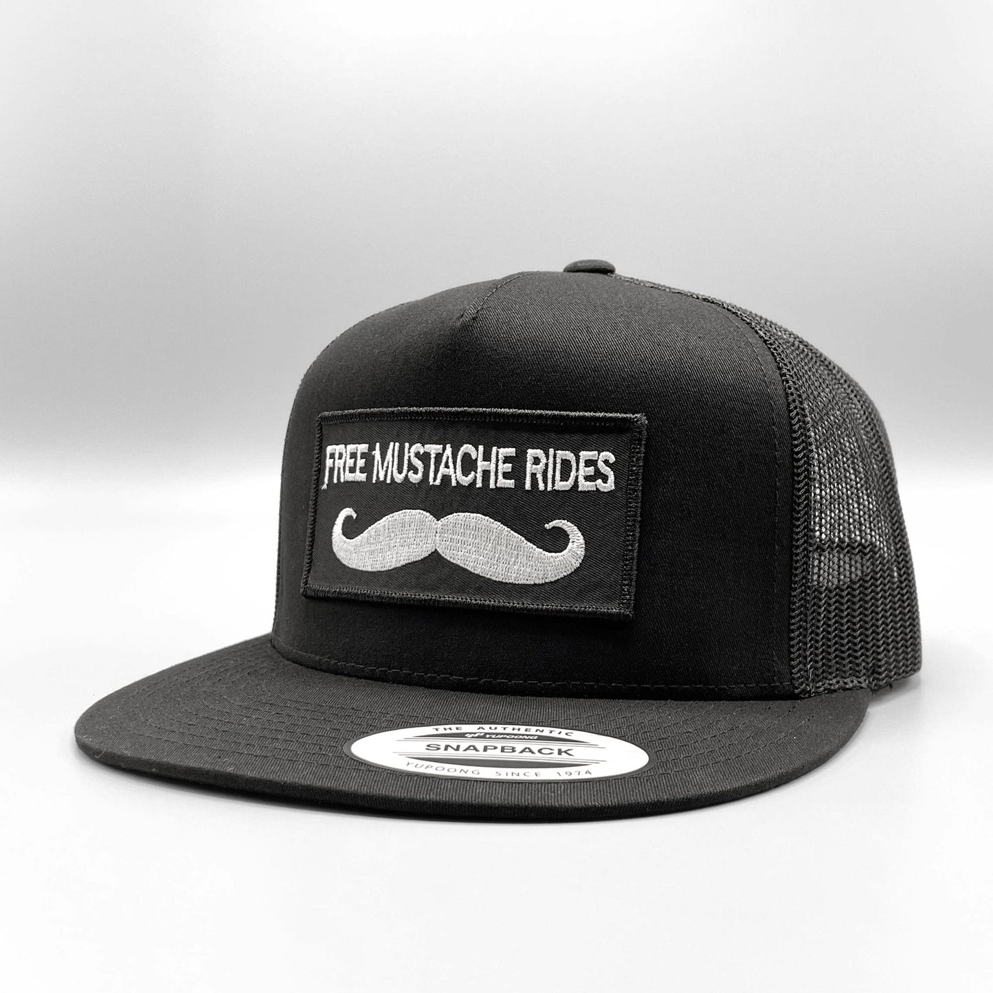 Free Mustache Rides Funny, Retro Trucker Hat