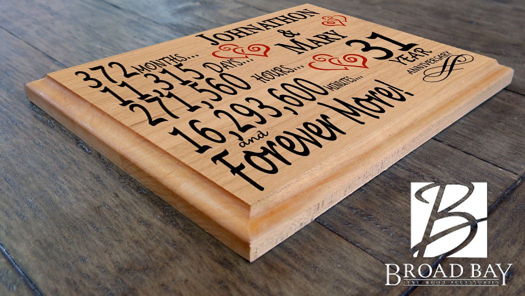 Personalized 31st Anniversary Gift – Custom Wood Keepsake for Husband, Wife, or Couple