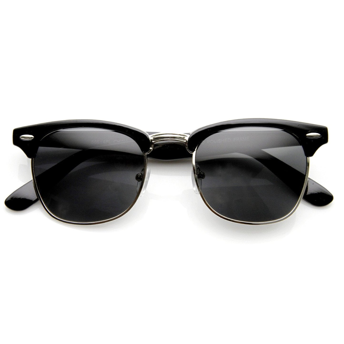 Vintage Half Frame Polarized Horned Rim Sunglasses 2936