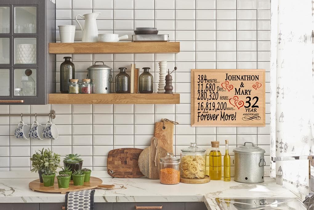 Personalized 32nd Anniversary Gift – Custom Wood Keepsake for Husband, Wife, or Couple