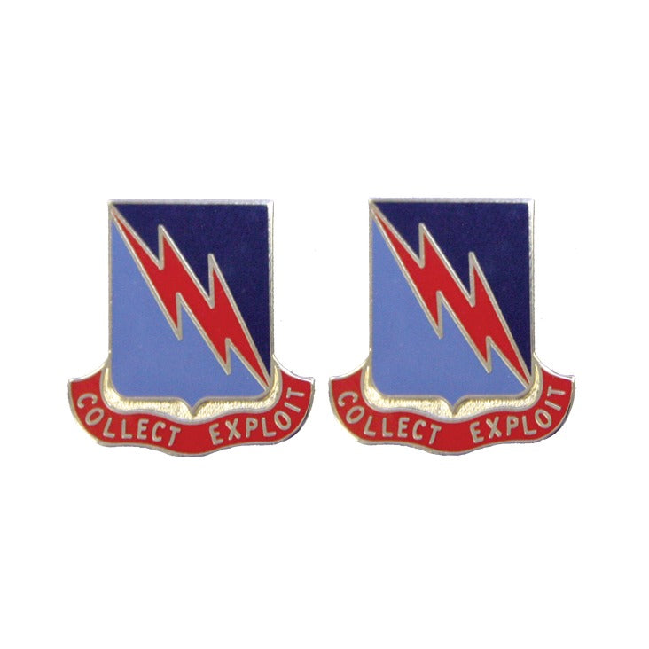 323rd Military Intelligence Battalion Unit Crest DUI - 1 Pair - COLLECT EXPLOIT