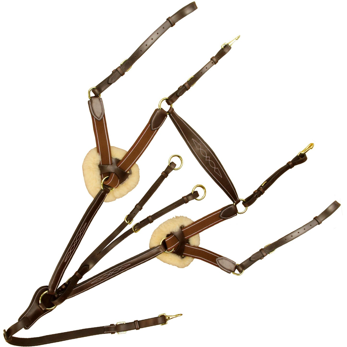 ExionPro 5 Point Breastplate with Sheepskin Padding - Matching Elastic