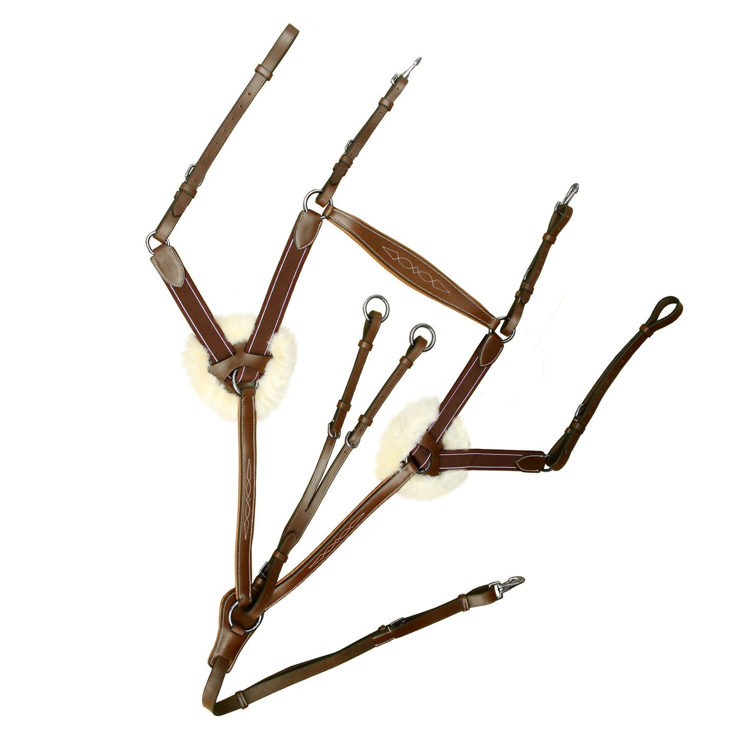 ExionPro 5 Point Breastplate with Sheepskin Padding - Matching Elastic