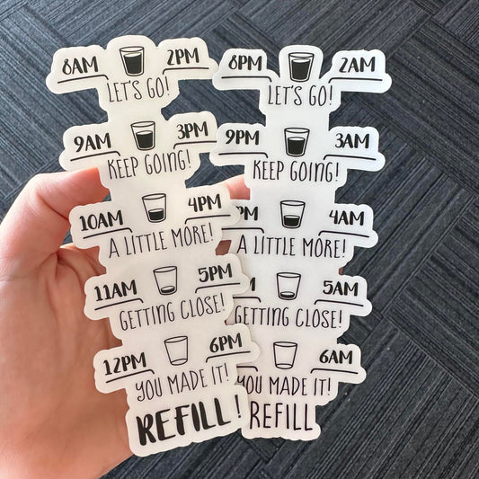 Transparent Water Bottle Tracker | Motivational Water Bottle Sticker