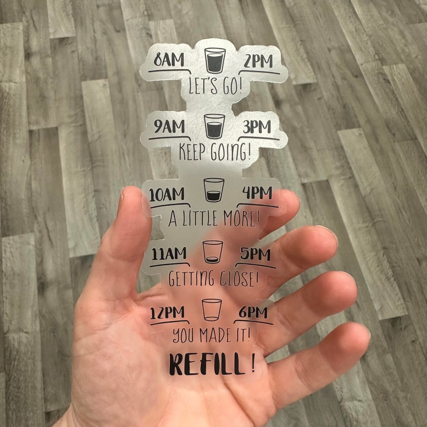 Transparent Water Bottle Tracker | Motivational Water Bottle Sticker