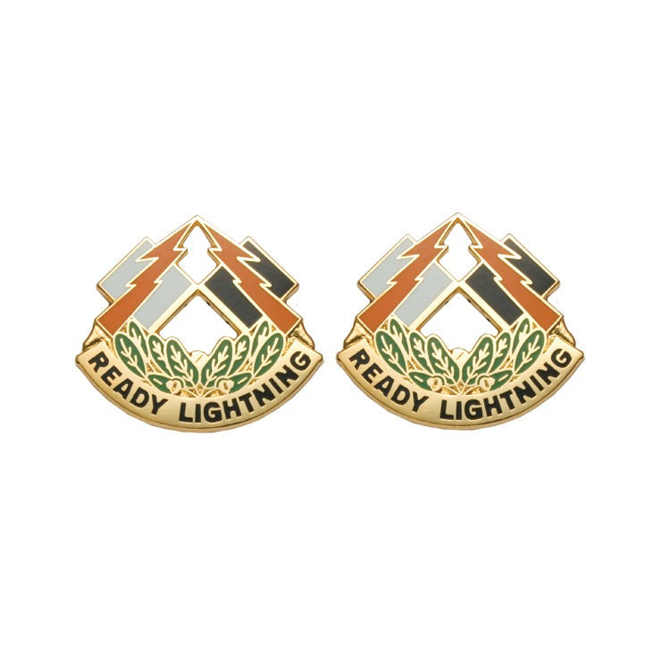 335th Signal Command Unit Crest DUI - 1 Pair - READY LIGHTNING