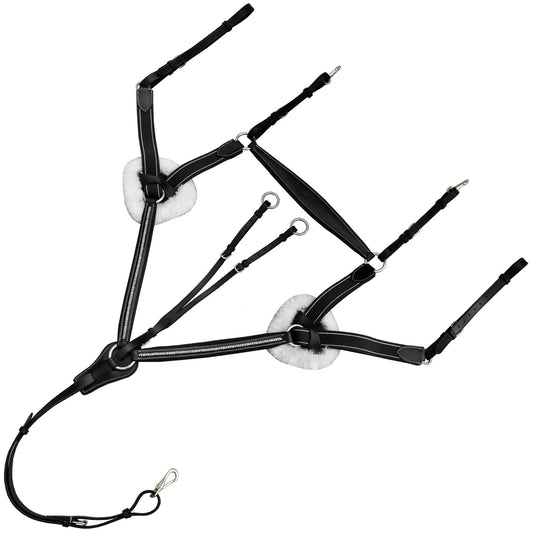 ExionPro 5 Point Bling Breastplate with Elastic & Sheepskin Padding