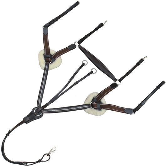 ExionPro 5 Point Bling Breastplate with Elastic & Sheepskin Padding