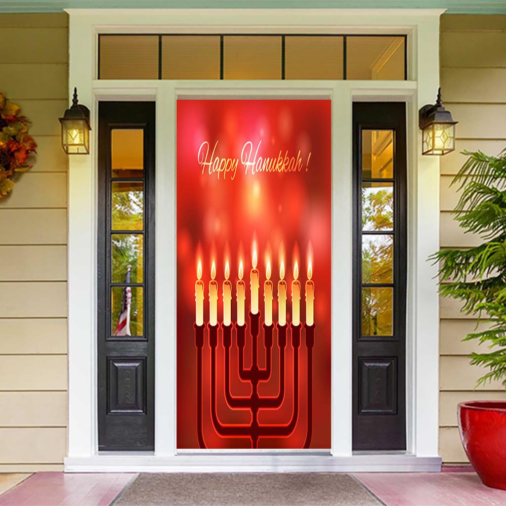 Menorah Candles Red Background