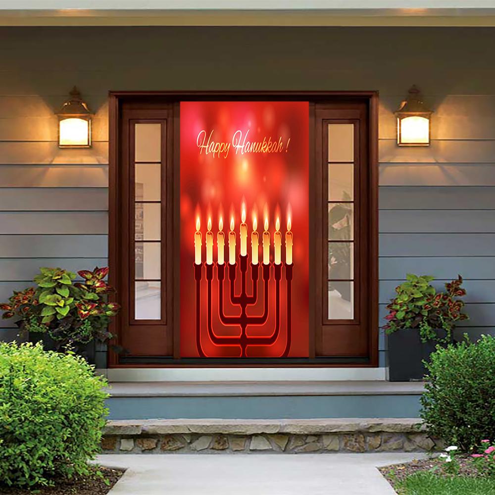 Menorah Candles Red Background