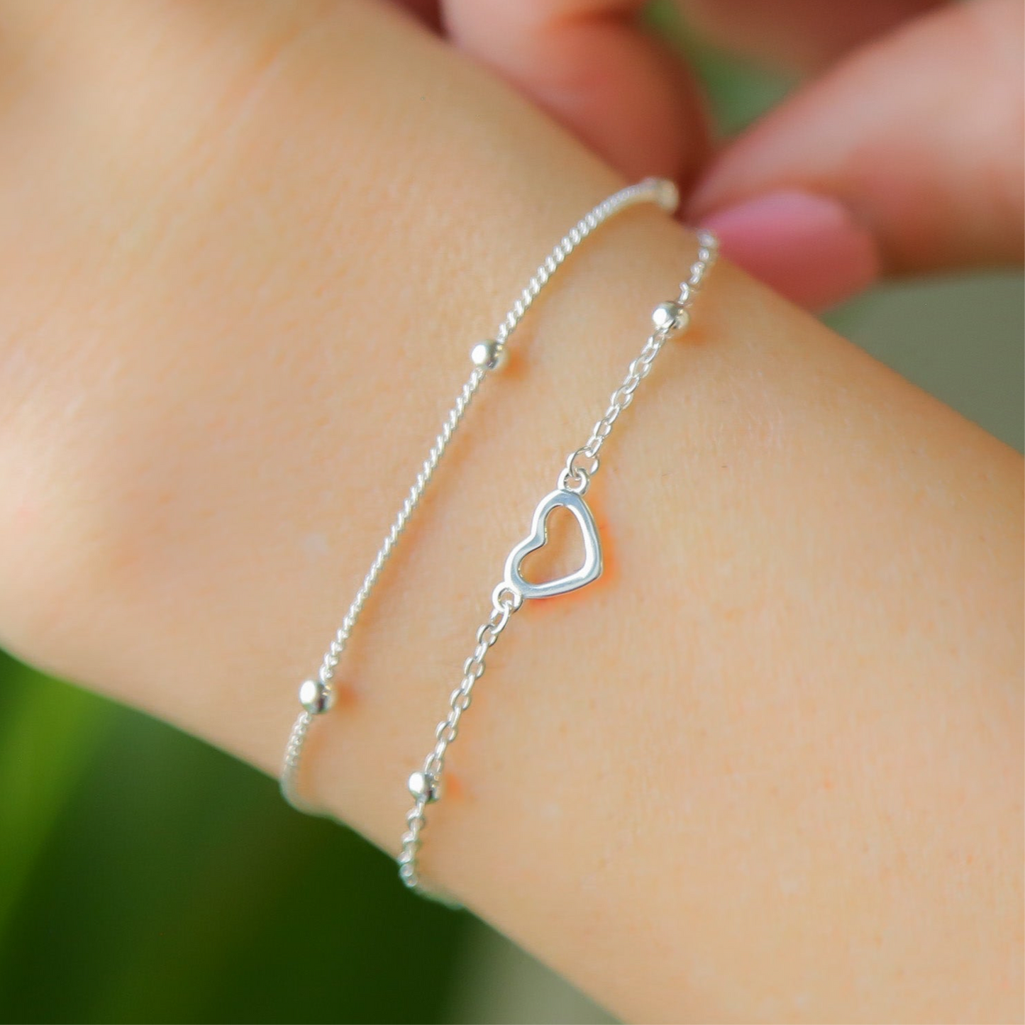 FLATTERED - 925 Sterling Silver Heart Bracelet